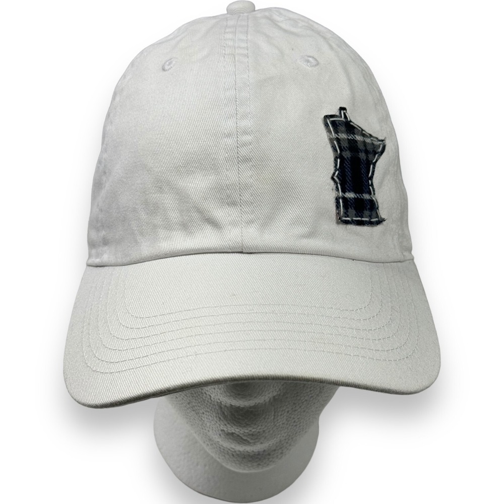 Minnesota‎ Embroidered White Hat Cap Unisex Plaid Patch Adjustable Strapback